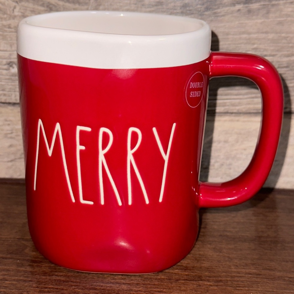 Super Cute 🥰 Rae Dunn "MERRY" Double Sided Candy Cane  Mug Cup - NEW